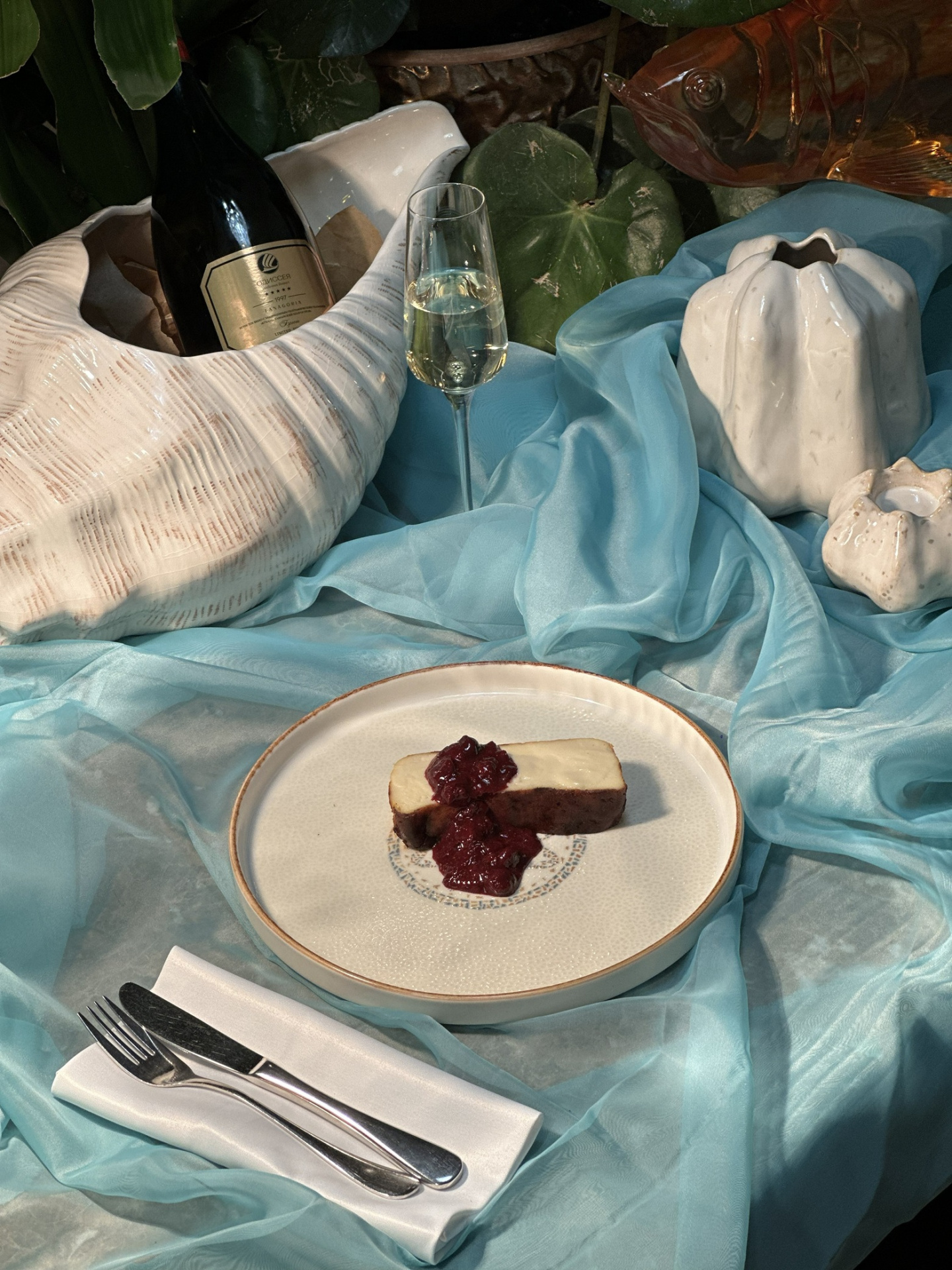 Запеканка в стиле Сан-Себастьян из творога President и сыра с голубой плесенью Piccante Galbani.jpg